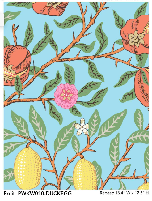 Fruit / Duck Egg by Kaffe Fassett x William Morris & Co.