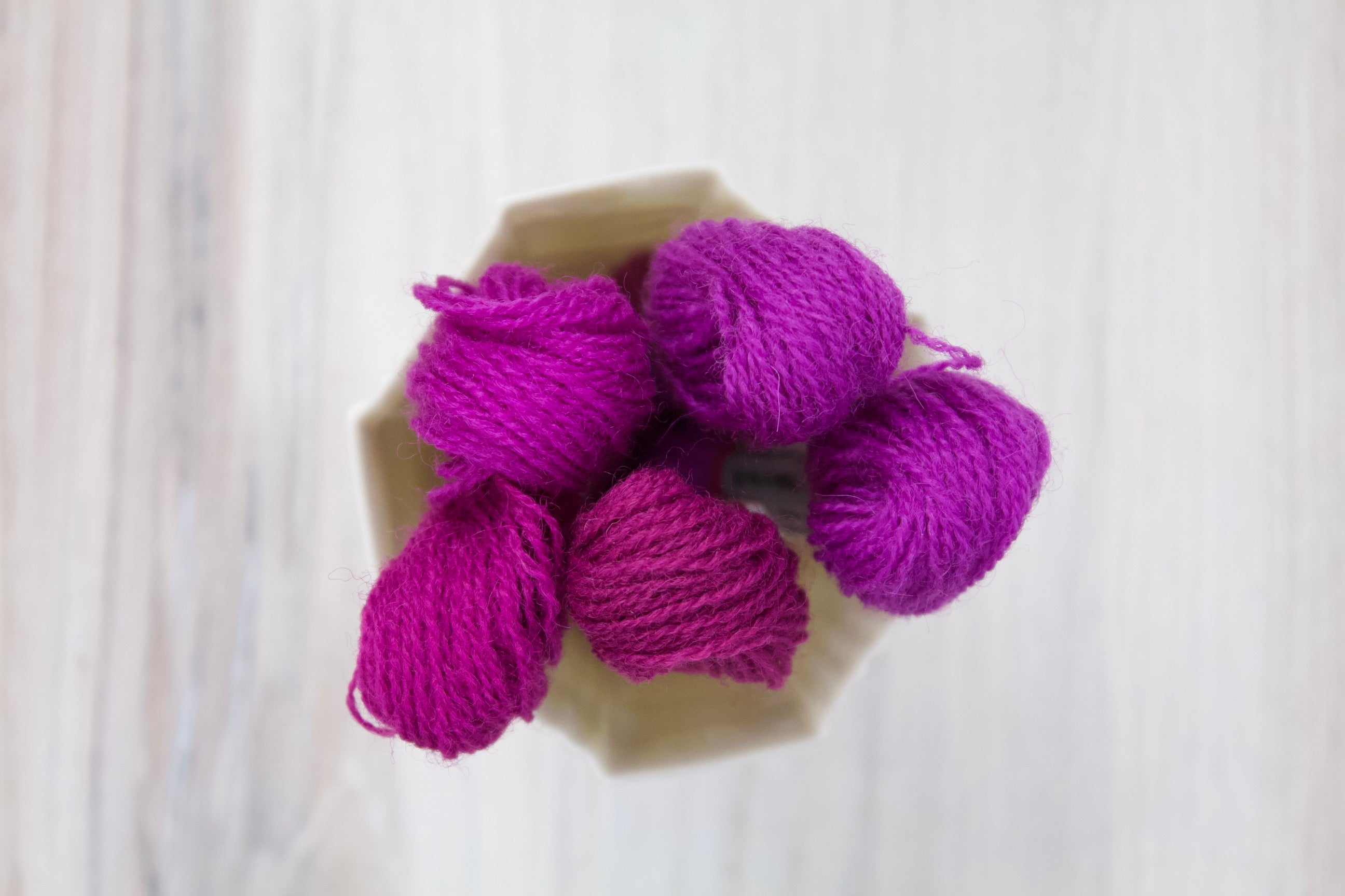 Individual Appletons Crewel Wool Skeins from the Fuchsia Colorway