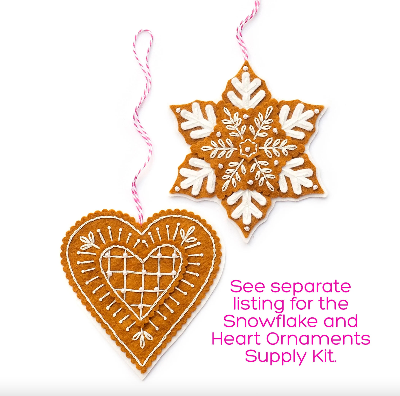 Gingerbread House Wool Felt Ornament Kit