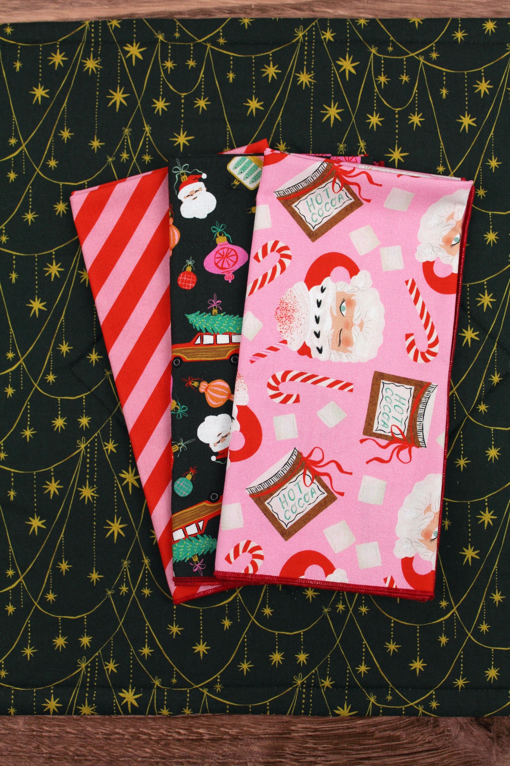 Pink and Red Candy Cane Stripe Napkins