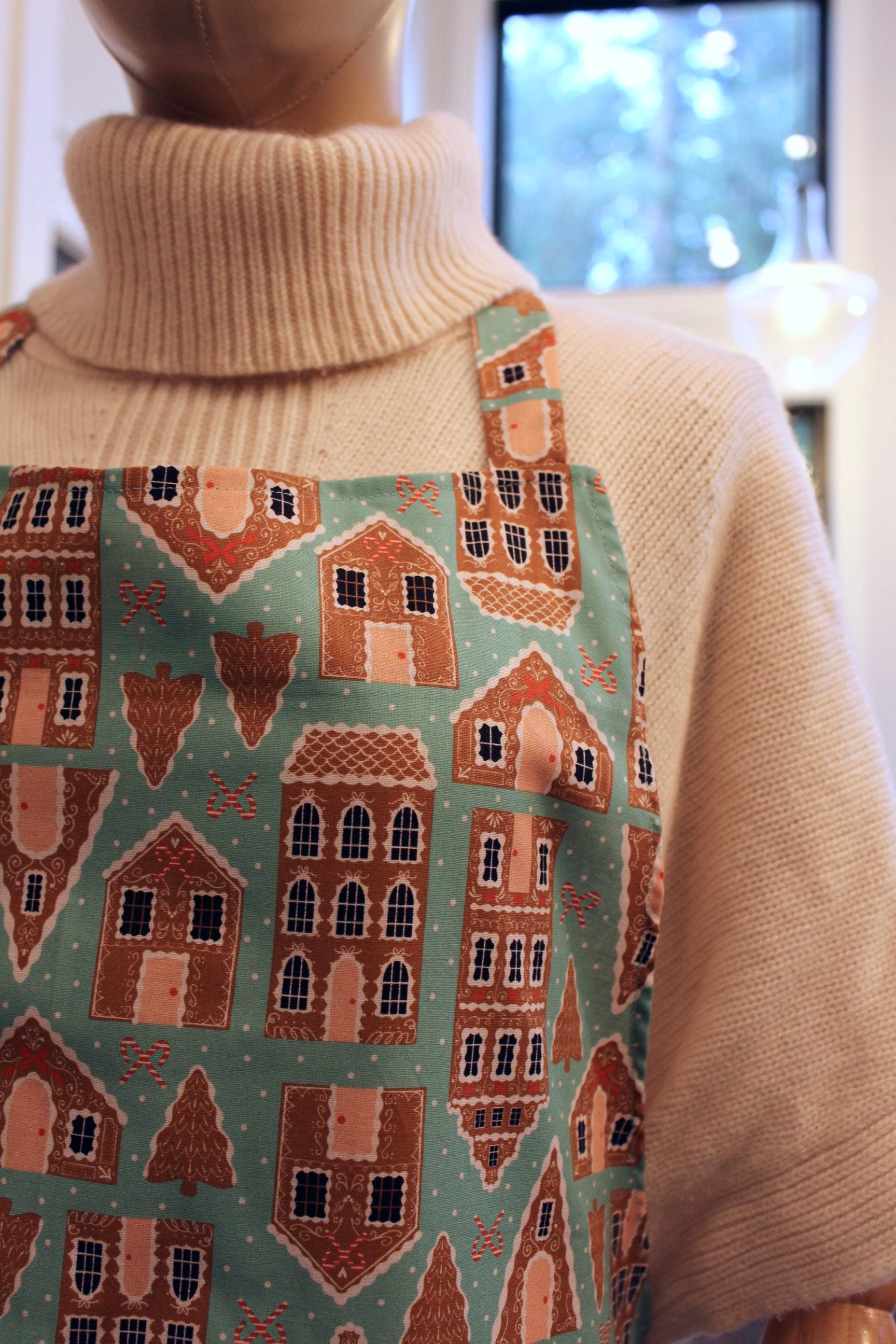Gingerbread Lane Christmas Ruffle Apron