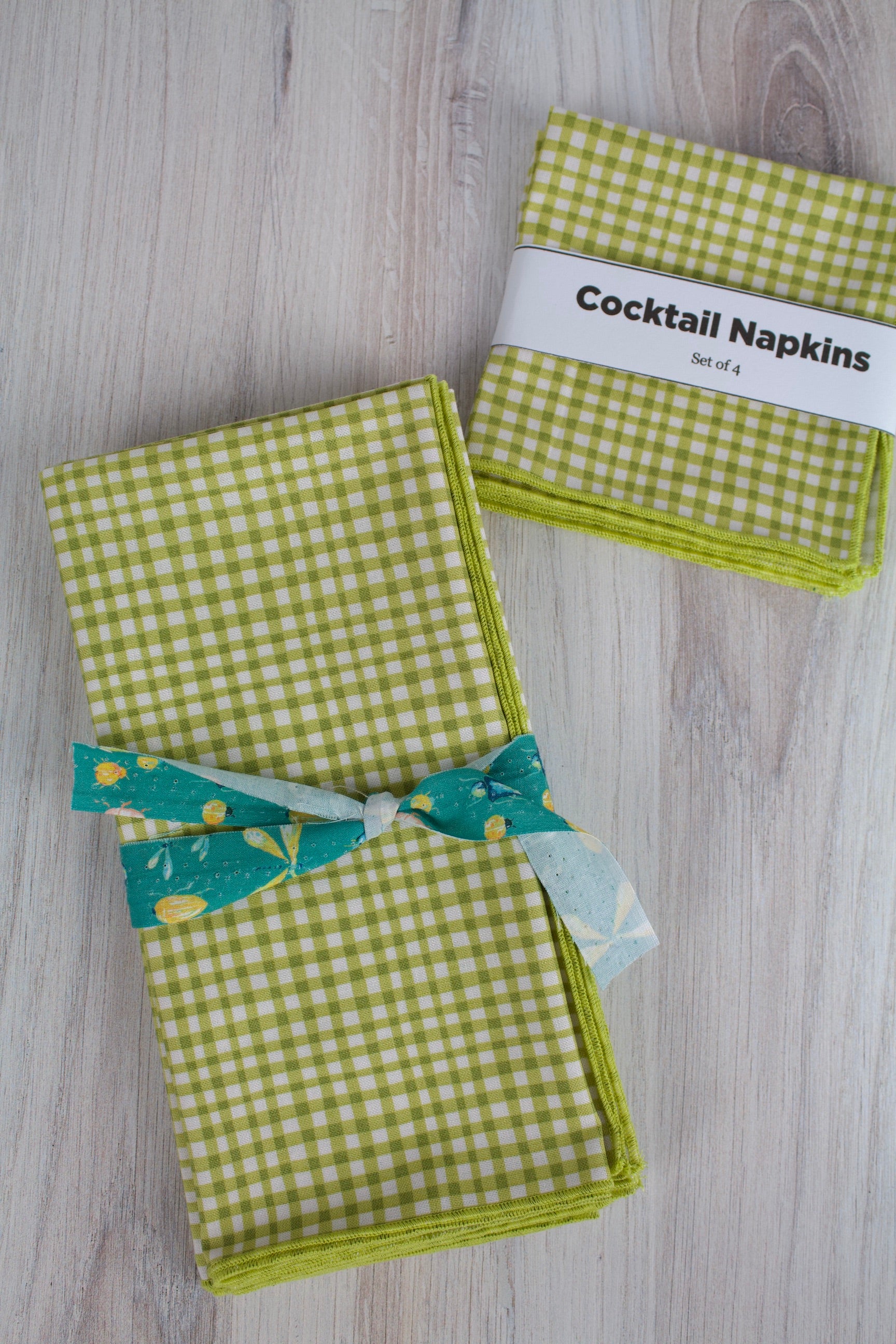 Gingham Kiwi Napkins