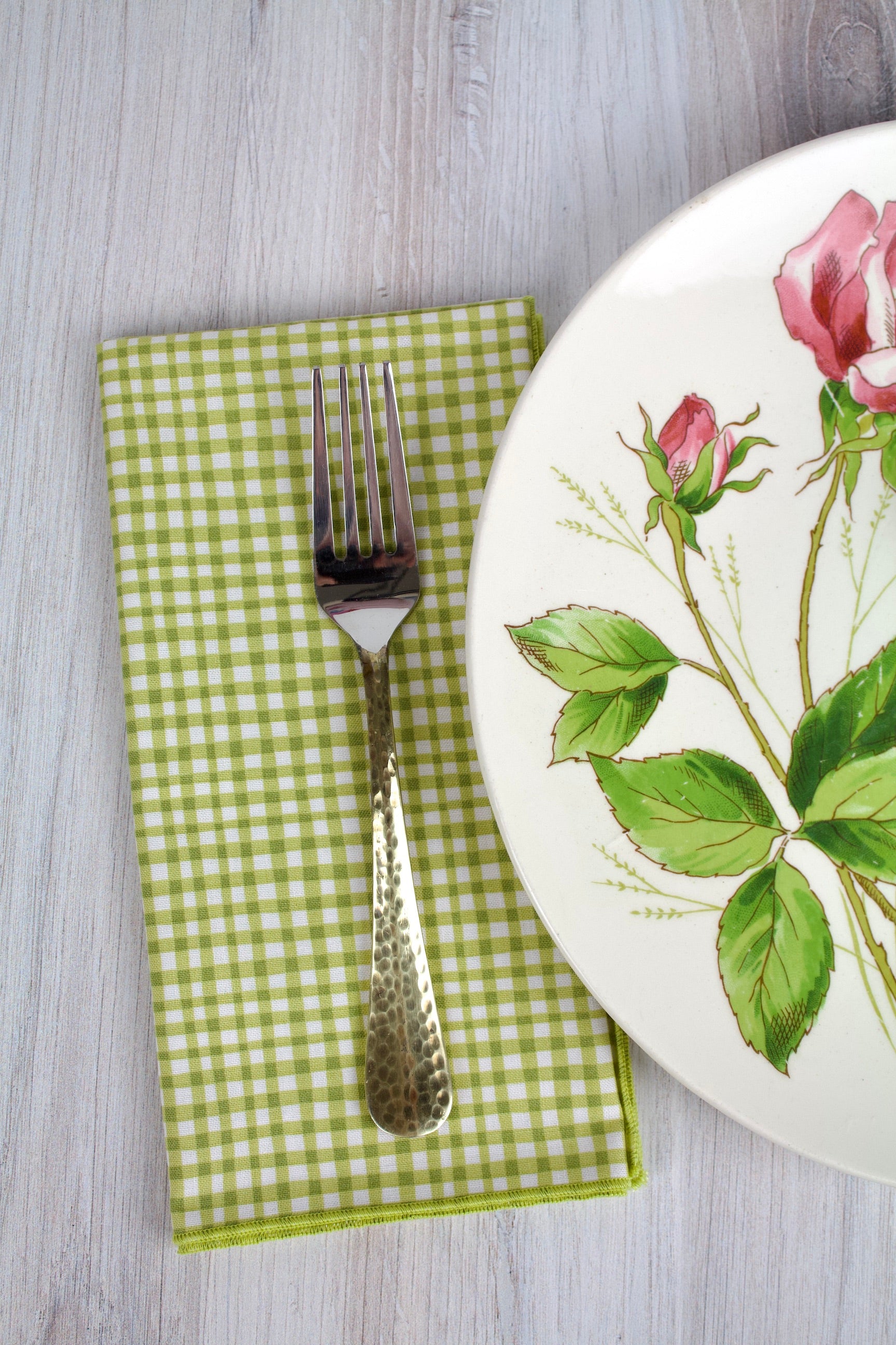 Gingham Kiwi Napkins