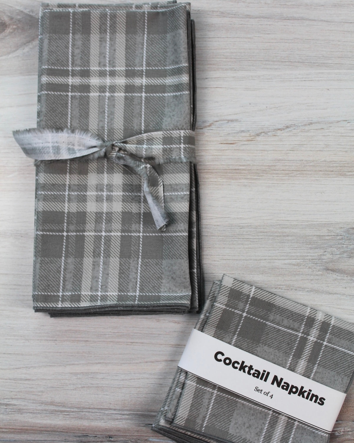 Grey Plaid Napkins
