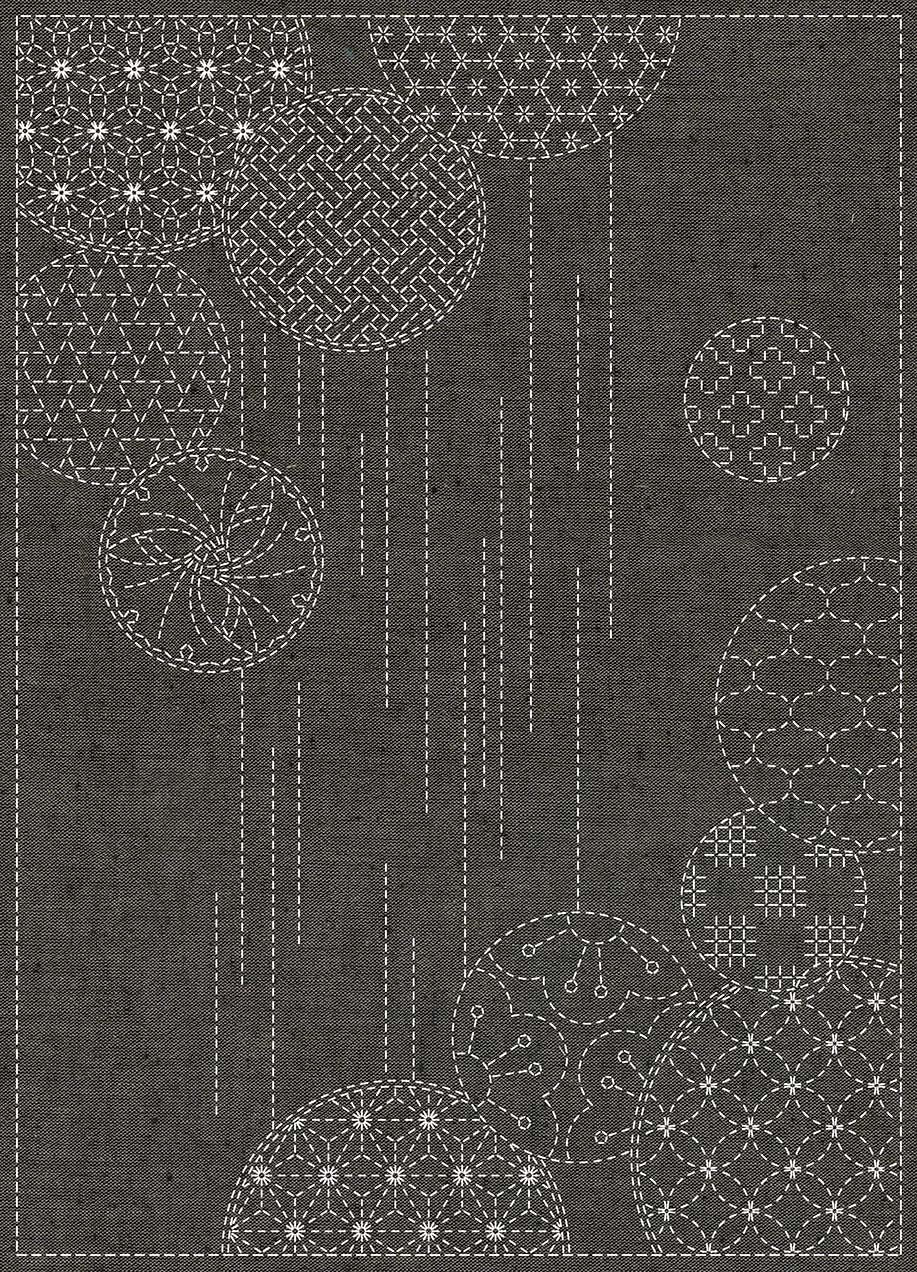 Windchimes Sashiko Panel Sampler