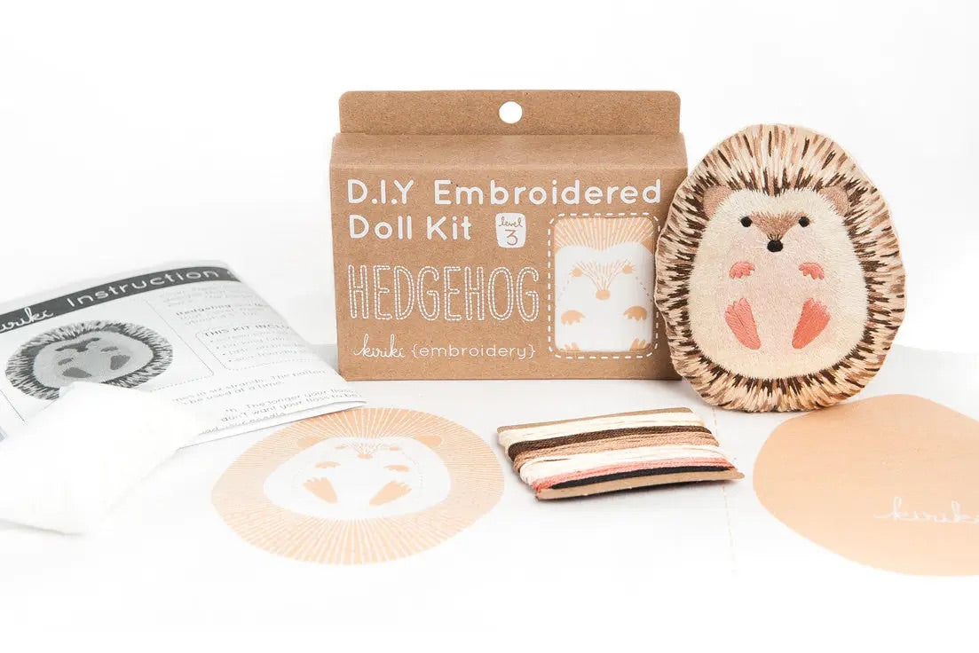 Hedgehog Embroidered Doll Kit