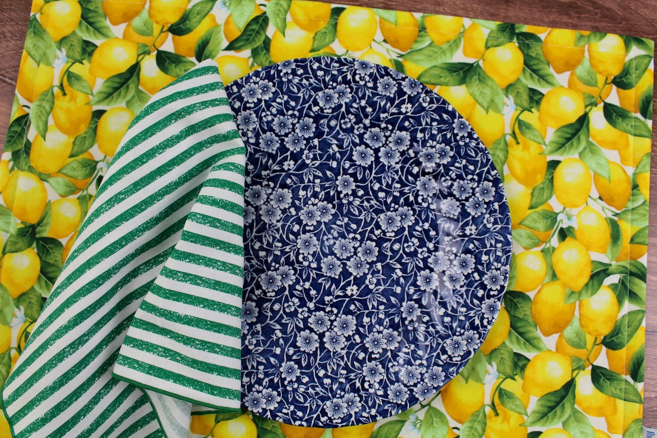 Crayon Stripe Napkins in Green