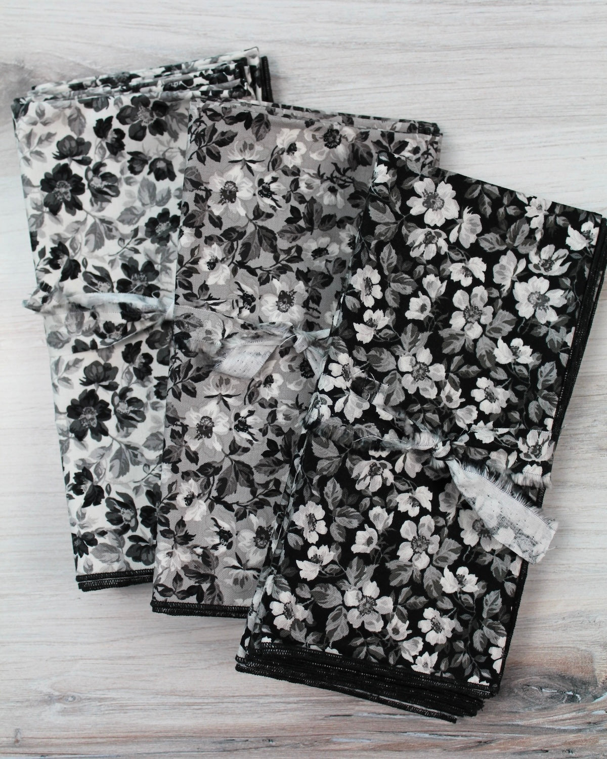 Ink and Ivory Floral Napkins