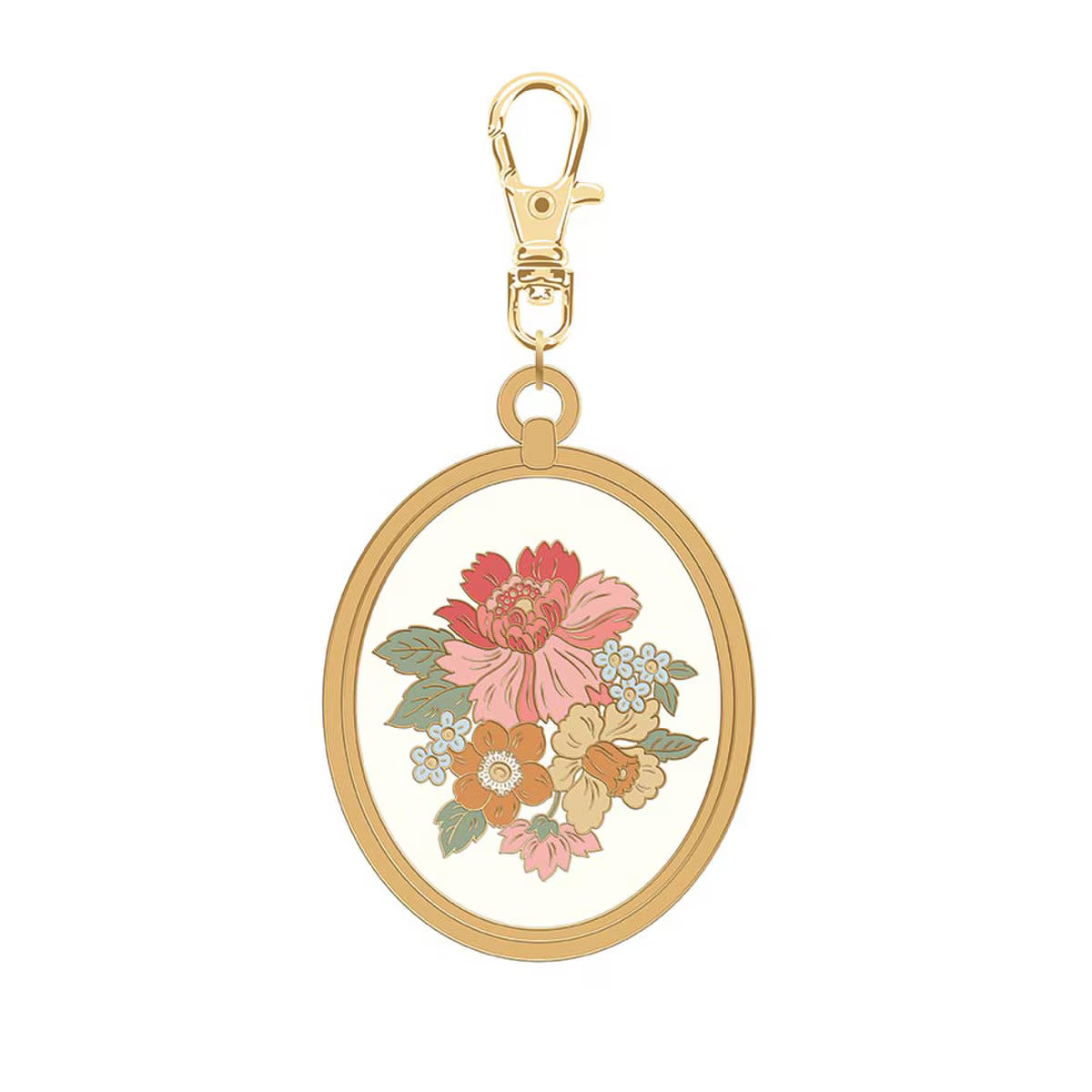 Jane Austen Floral Enamel Charm