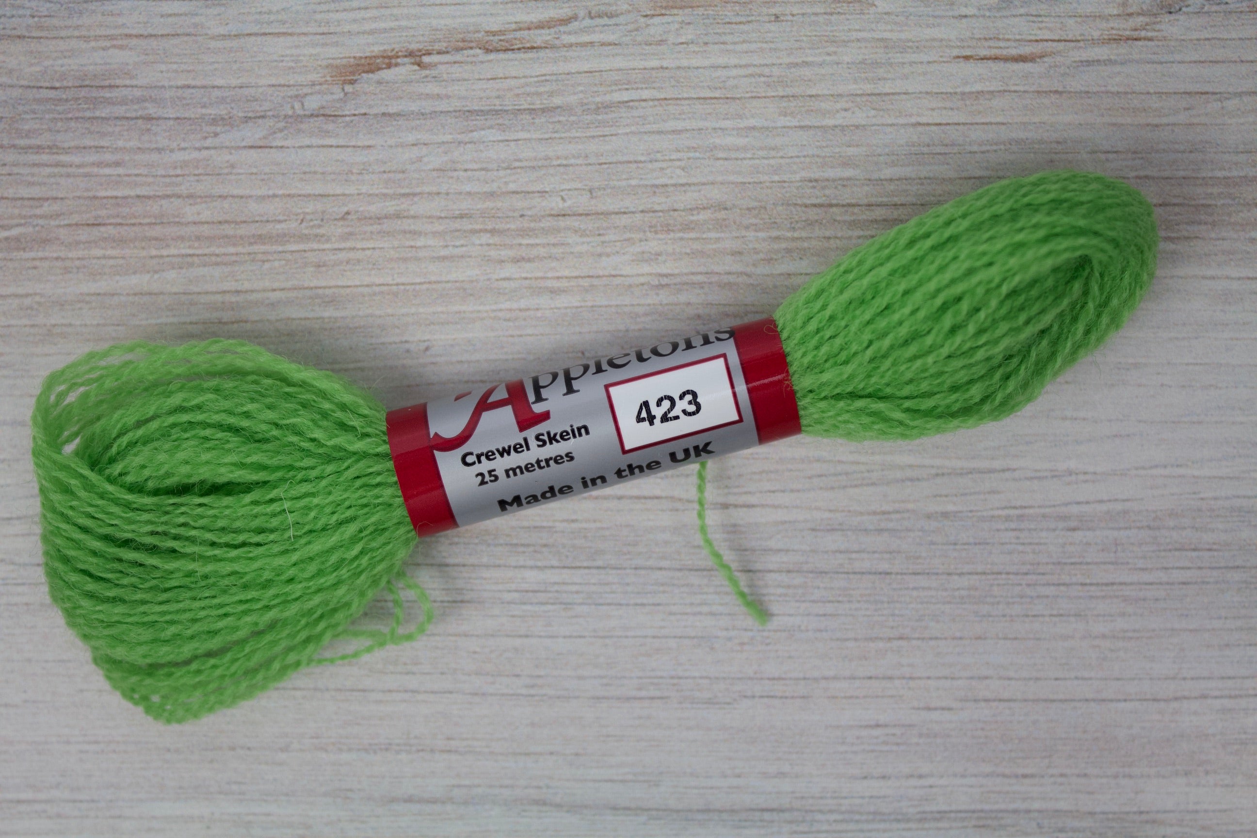 Individual Appletons Crewel Wool Skeins from the Leaf Green Colorway