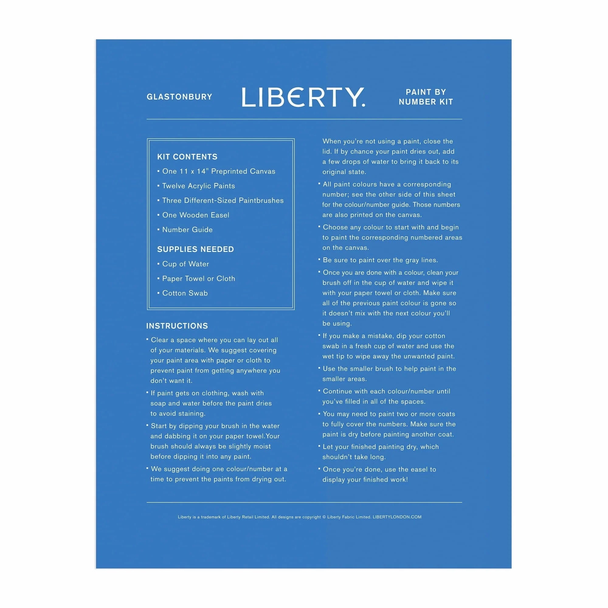 Liberty Glastonbury Paint-by-Number Kit
