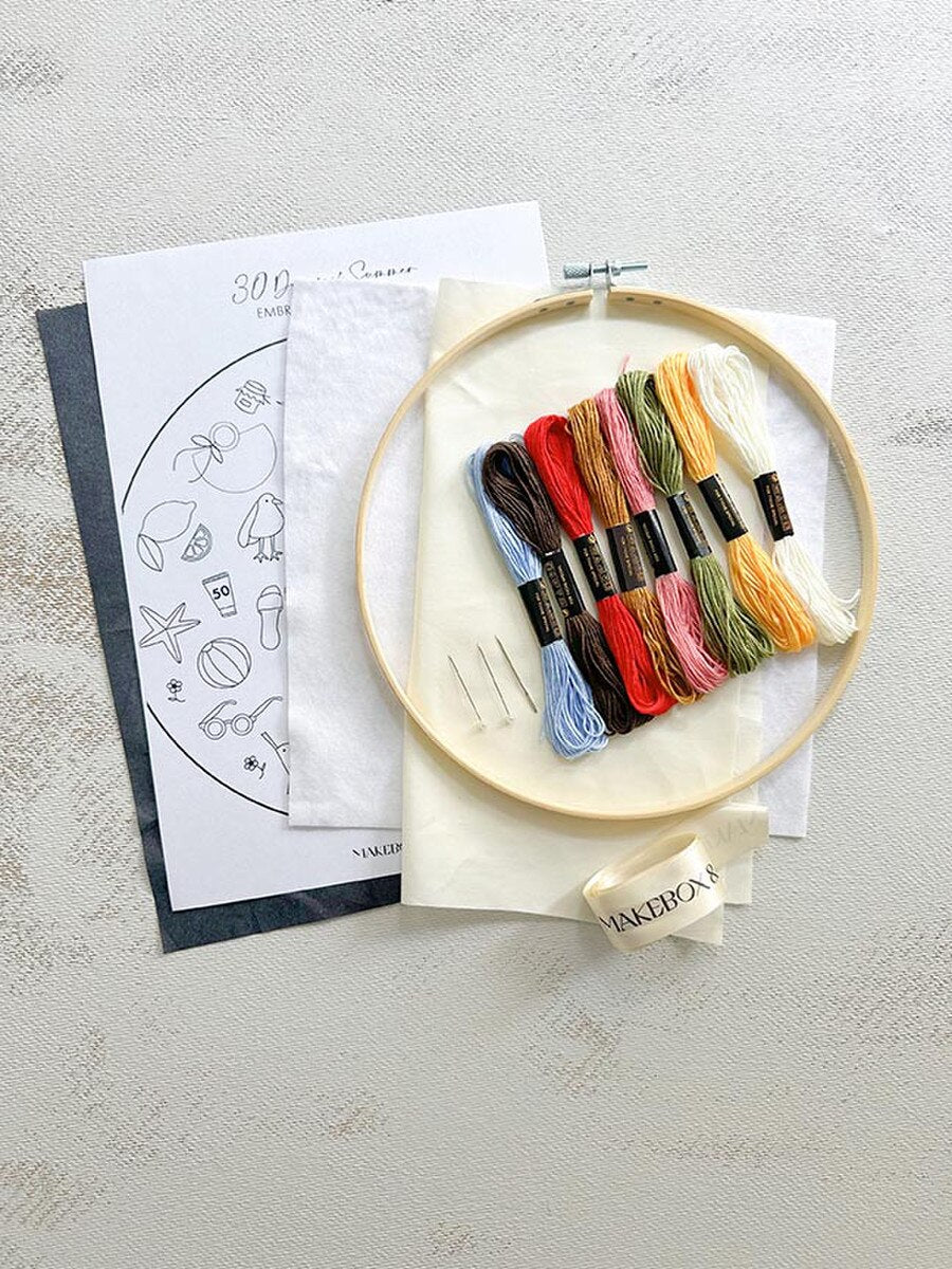 30 Days of Summer Embroidery Kit by Makebox & Co.