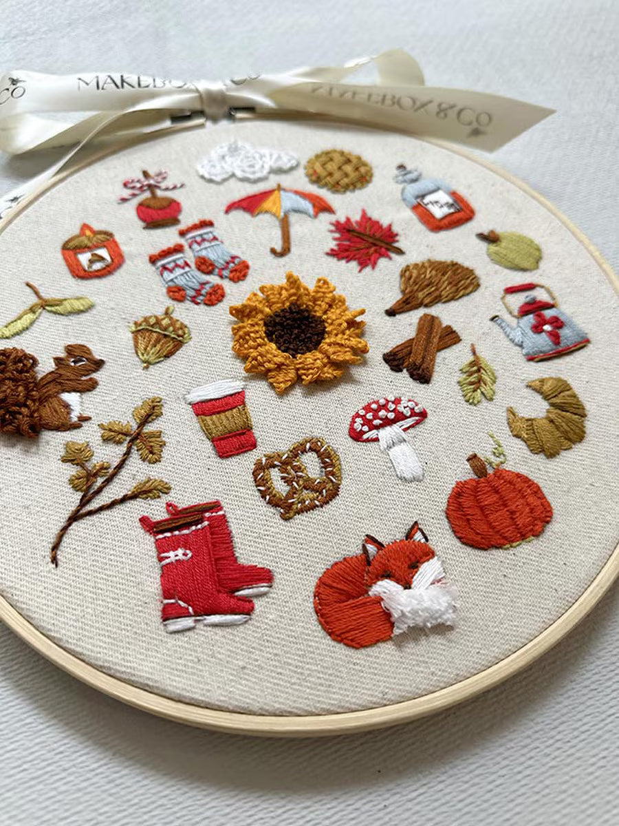 Autumn Stitches Embroidery Kit by Makebox & Co.
