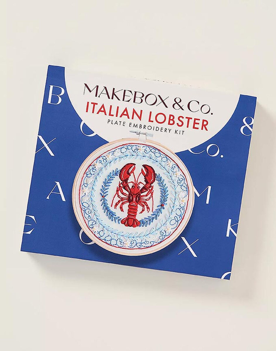 Italian Lobster Plate Embroidery Kit by Makebox & Co.
