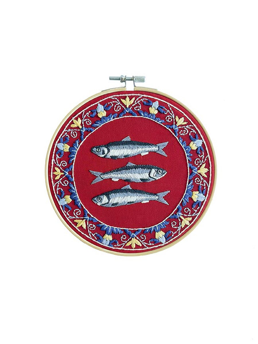 Sicilian Sardines Plate Embroidery Kit by Makebox & Co.
