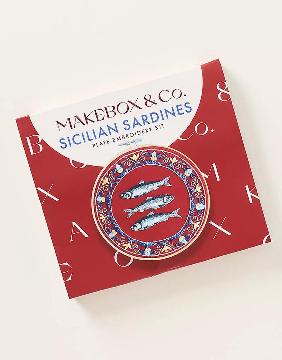 Sicilian Sardines Plate Embroidery Kit by Makebox & Co.