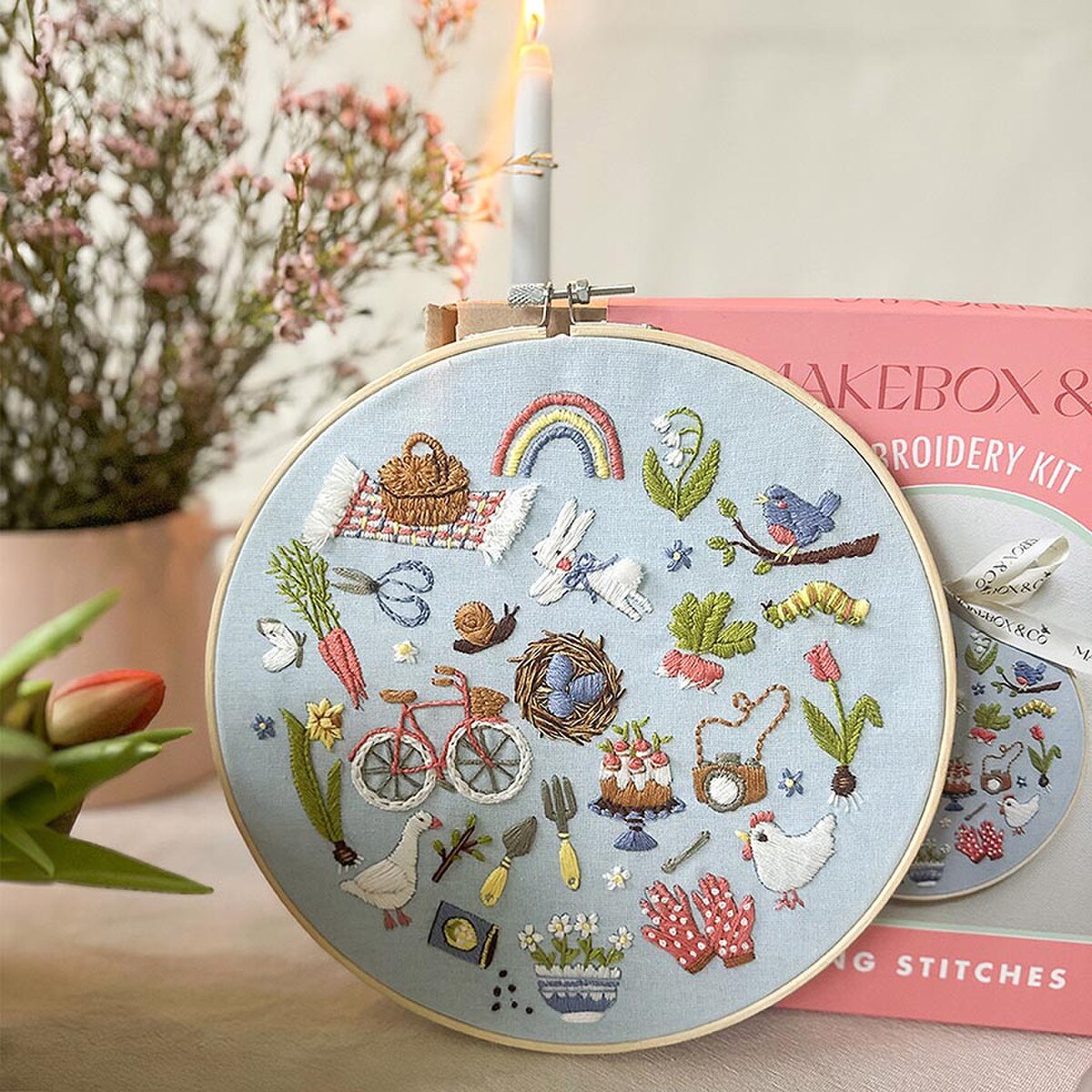 Spring Stitches Embroidery Kit by Makebox & Co.