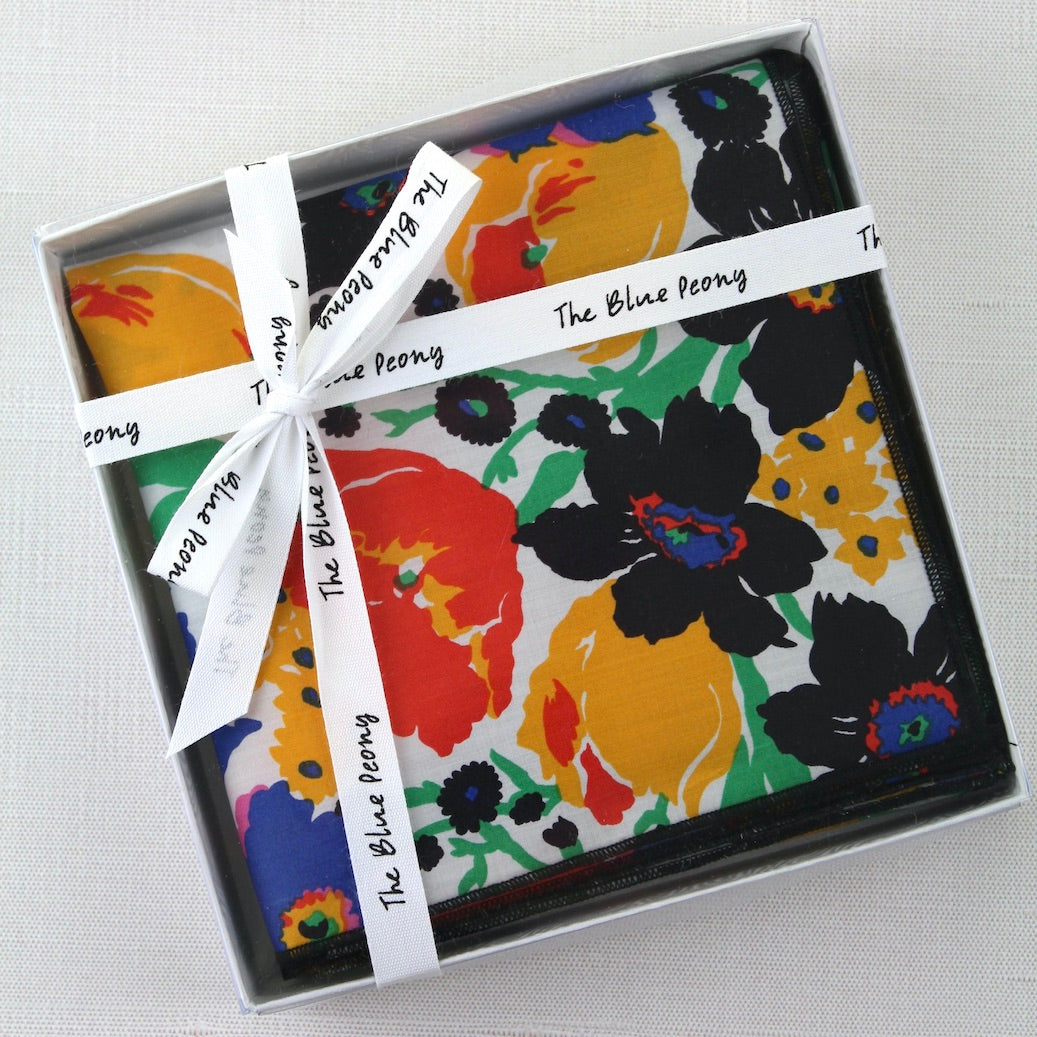 Mariana's Bouquet Liberty Tana Lawn™ Kerchief in Matisse Black