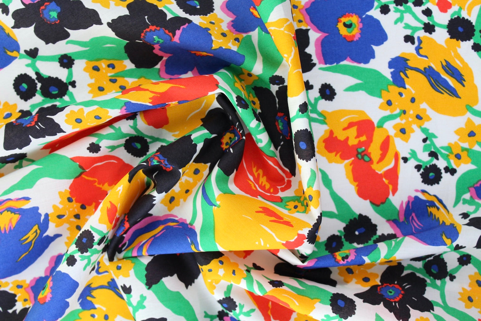 Mariana's Bouquet Liberty Tana Lawn™ Kerchief in Matisse Black