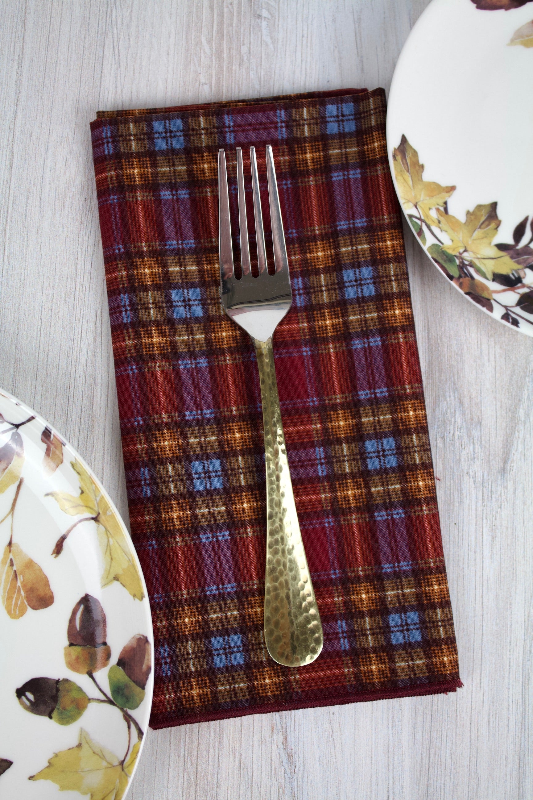 Maroon Plaid Napkins