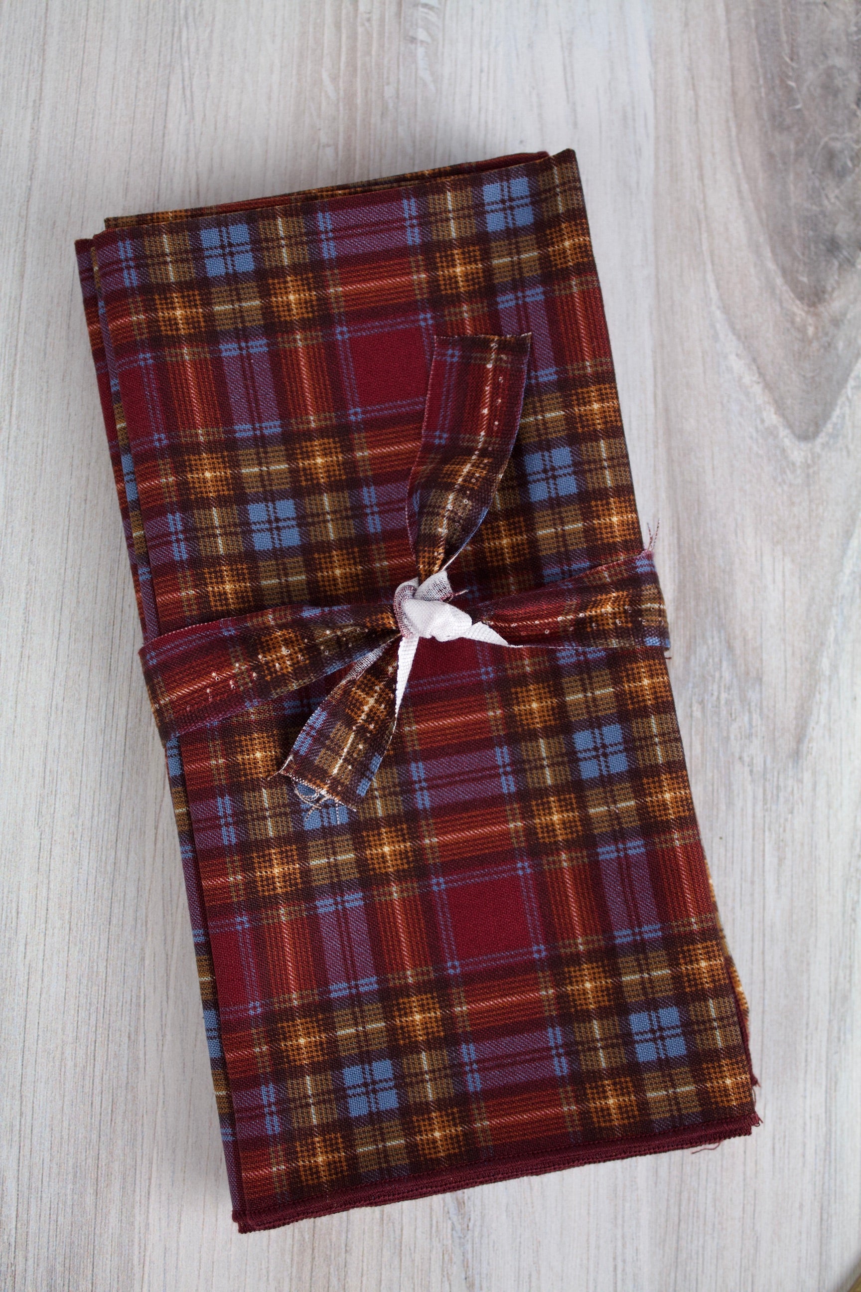 Maroon Plaid Napkins