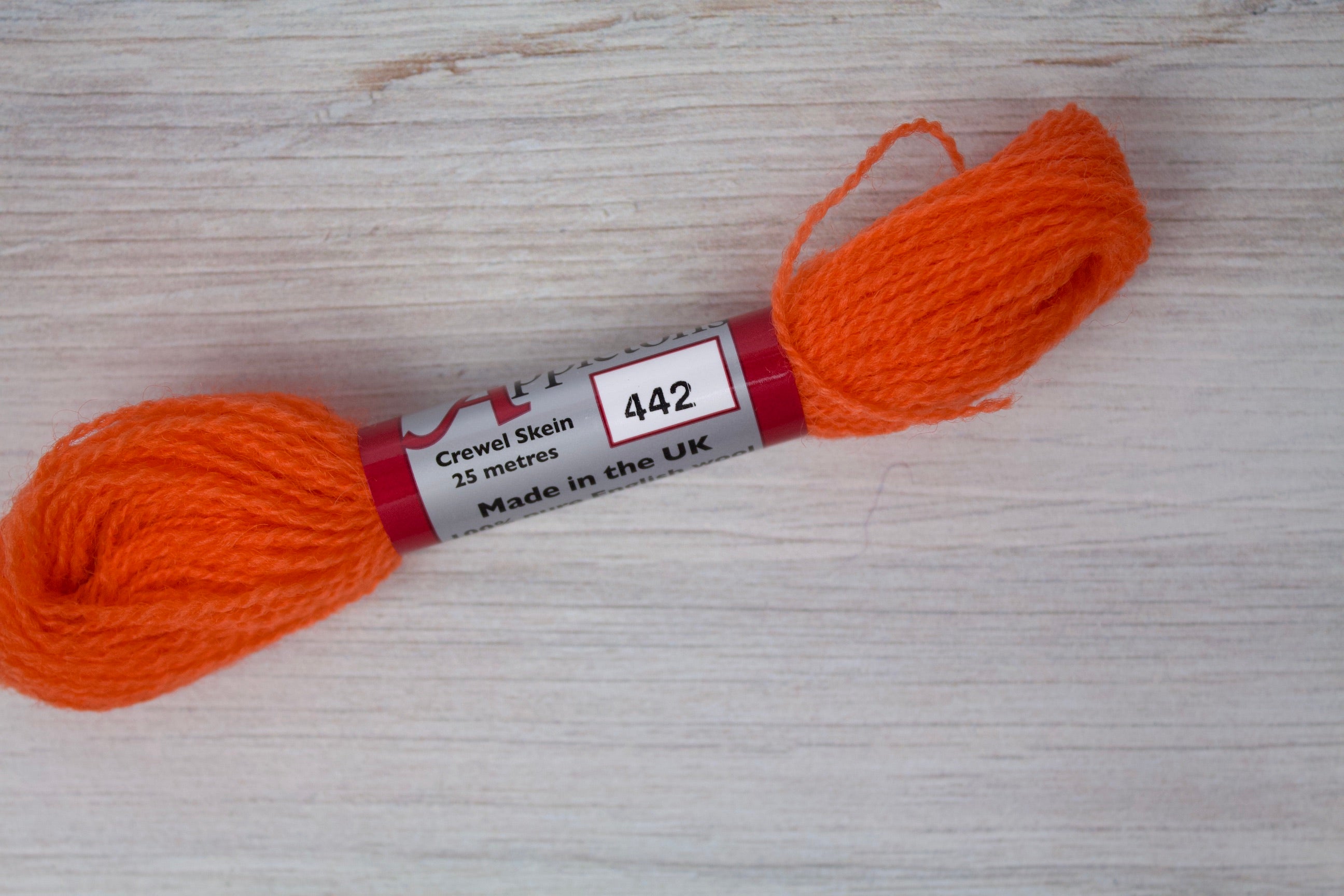 Individual Appletons Crewel Wool Skeins from the Orange Red Colorway