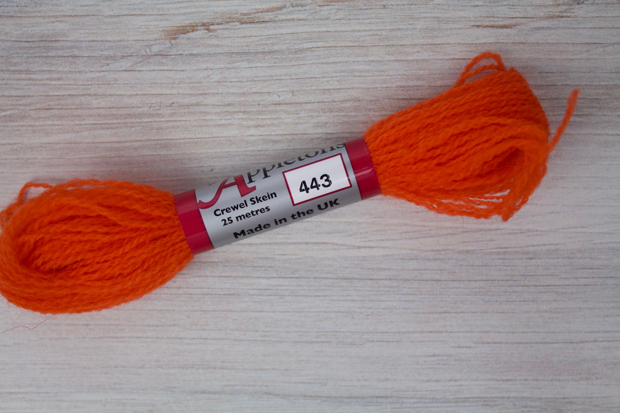 Individual Appletons Crewel Wool Skeins from the Orange Red Colorway