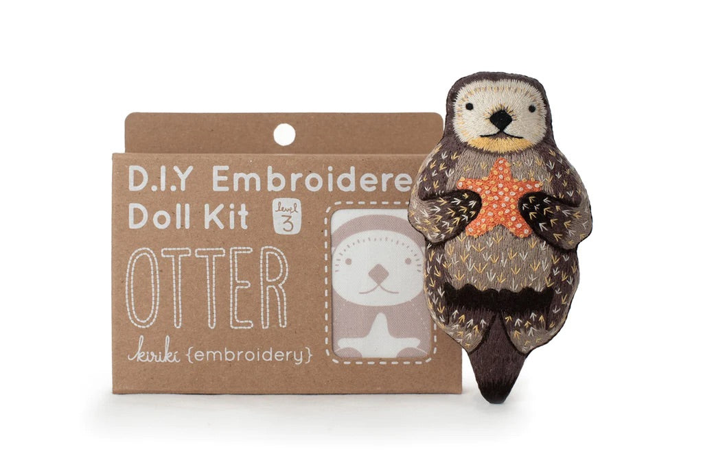 Otter Embroidered Doll Kit