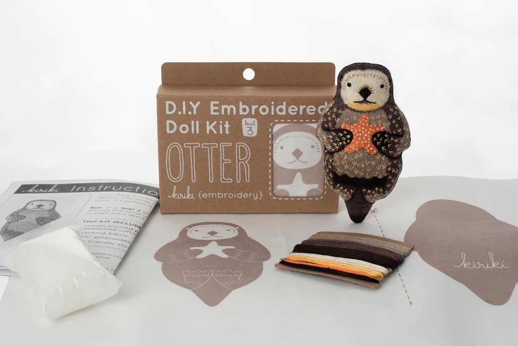 Otter Embroidered Doll Kit