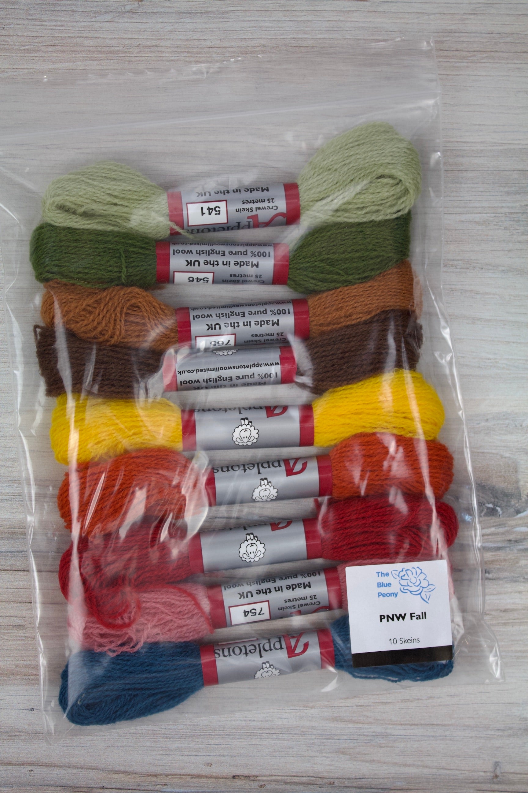 Fall in the PNW - 10 Skein Color Range of Appletons Crewel Wool