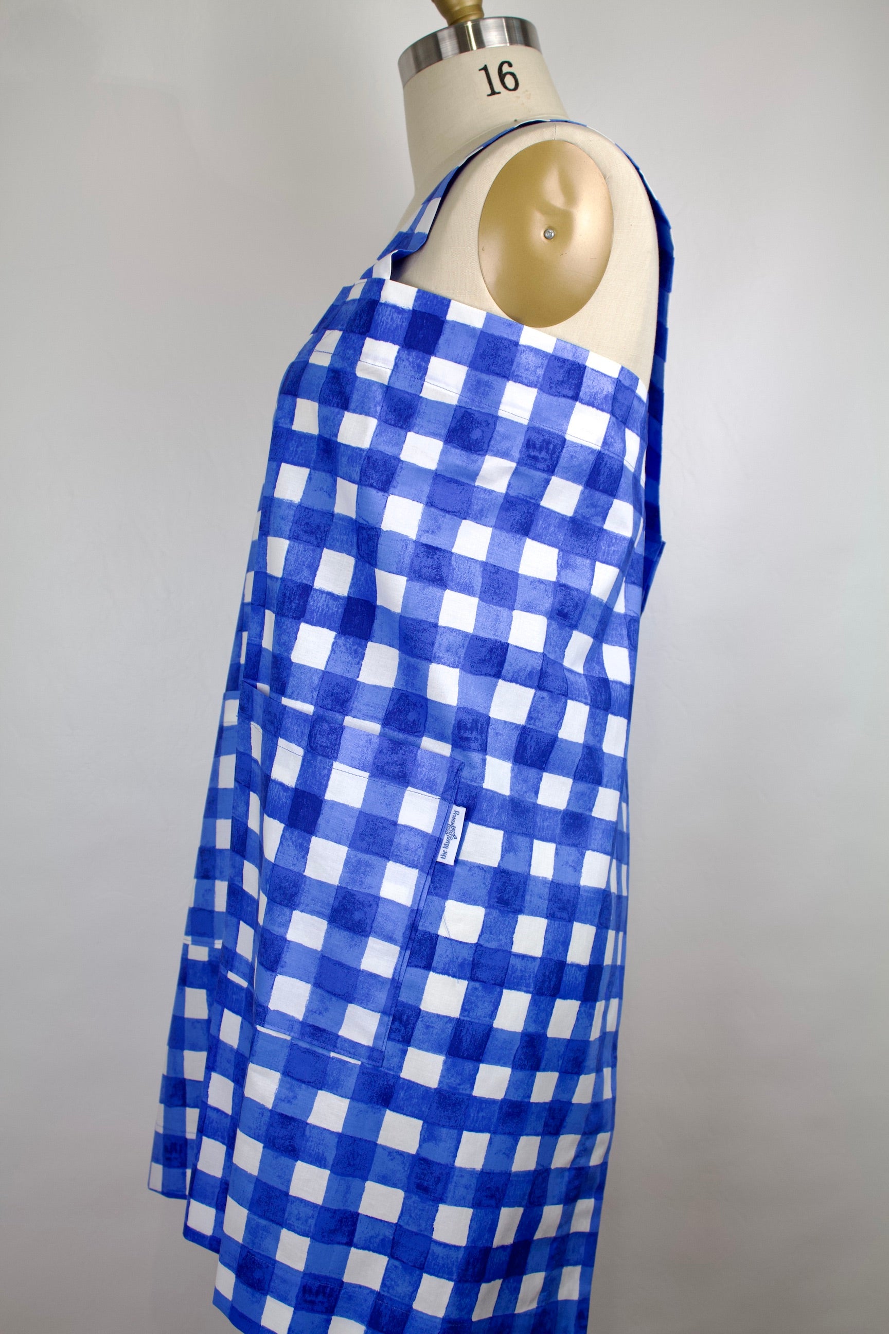Painted Gingham Crossback Cotton Apron