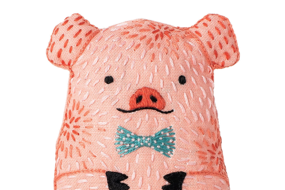 Pig Embroidered Doll Kit