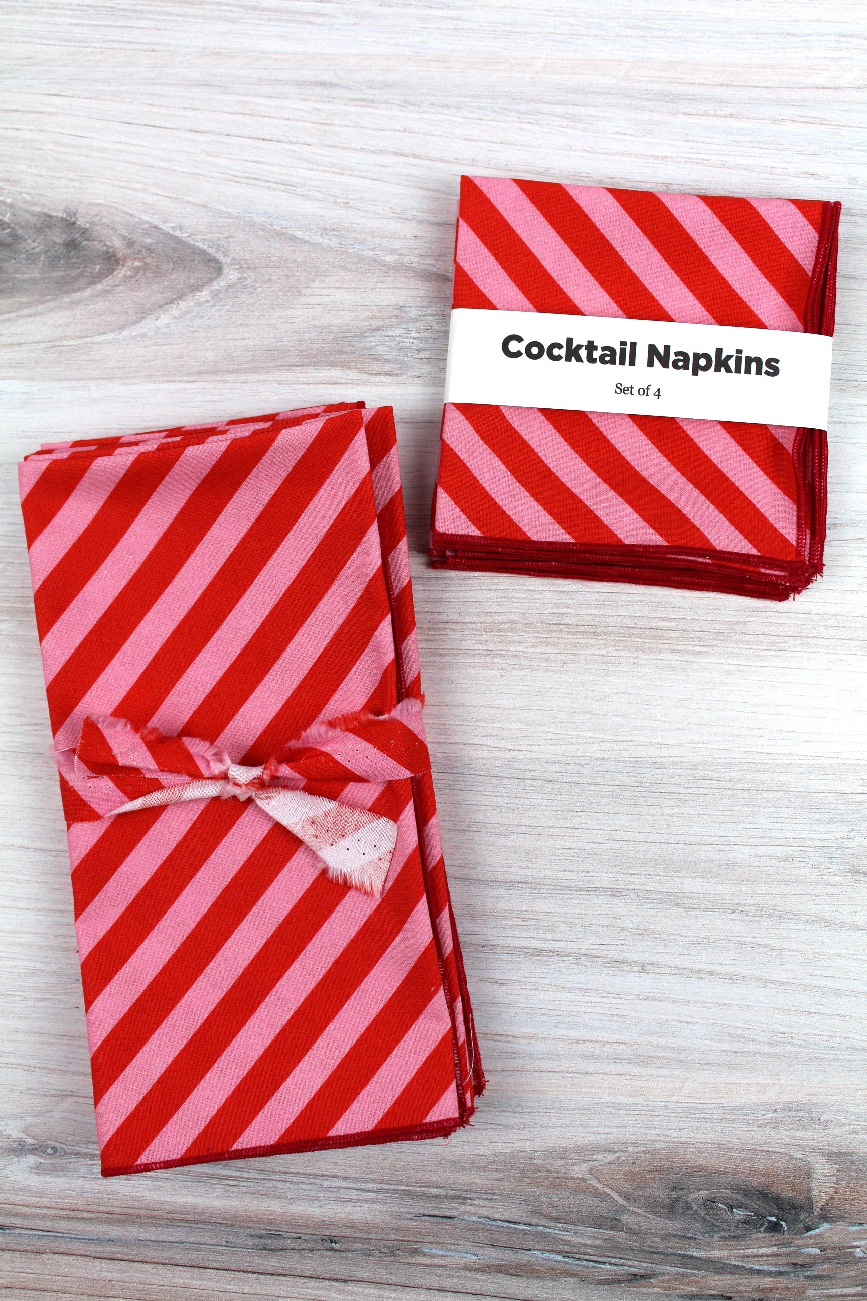 Pink and Red Candy Cane Stripe Napkins