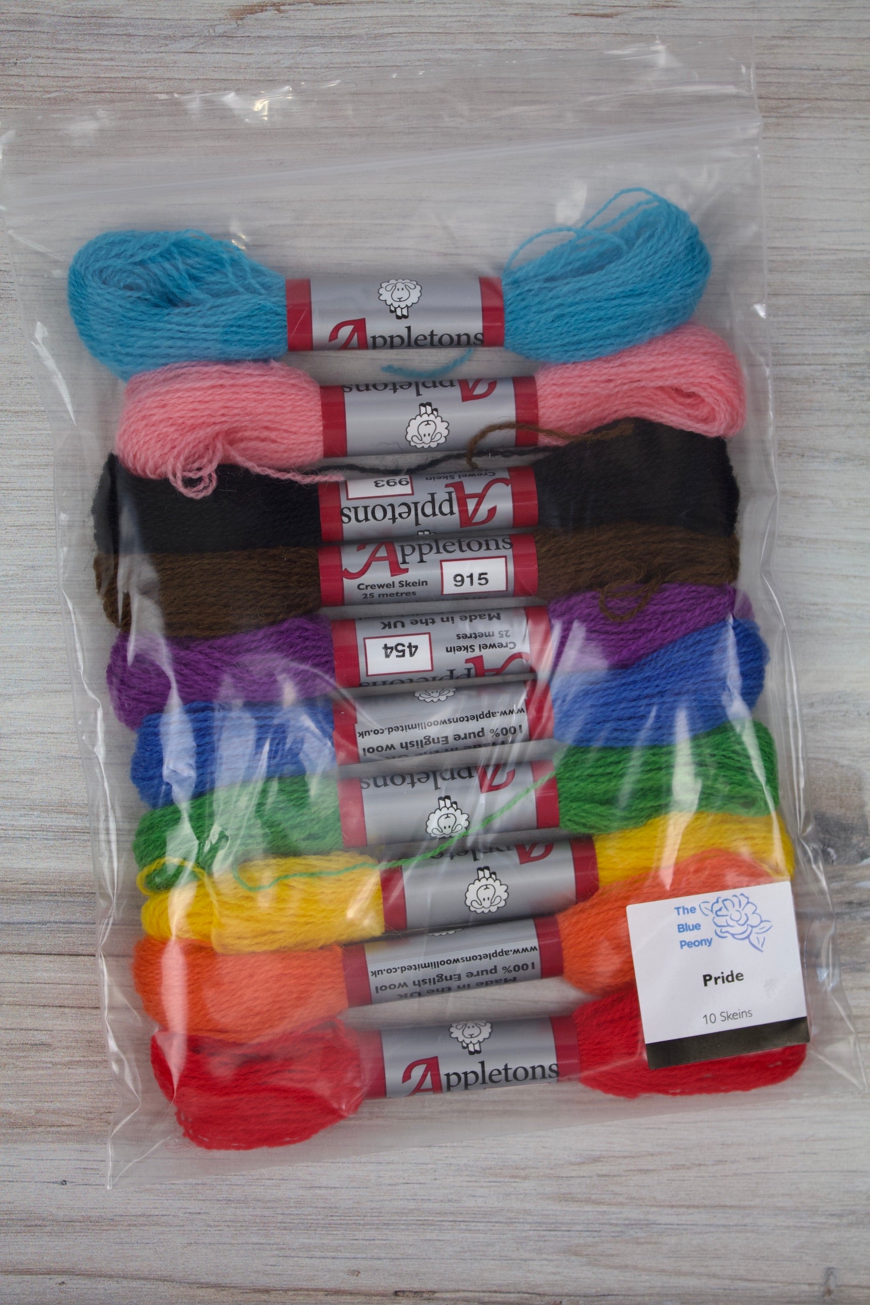 Pride - 10 Skein Color Range of Appletons Crewel Wool