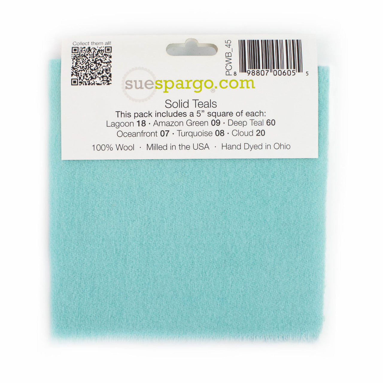 Teal Paint Chips Wool Bundle by Sue Spargo
