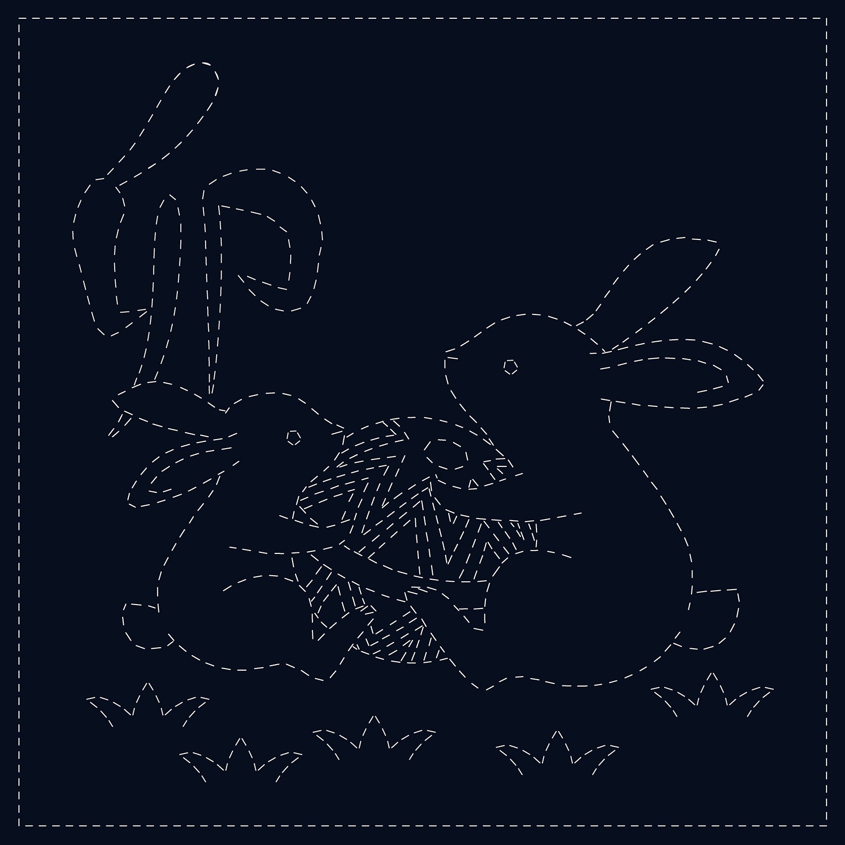 Rabbits Sashiko Sampler