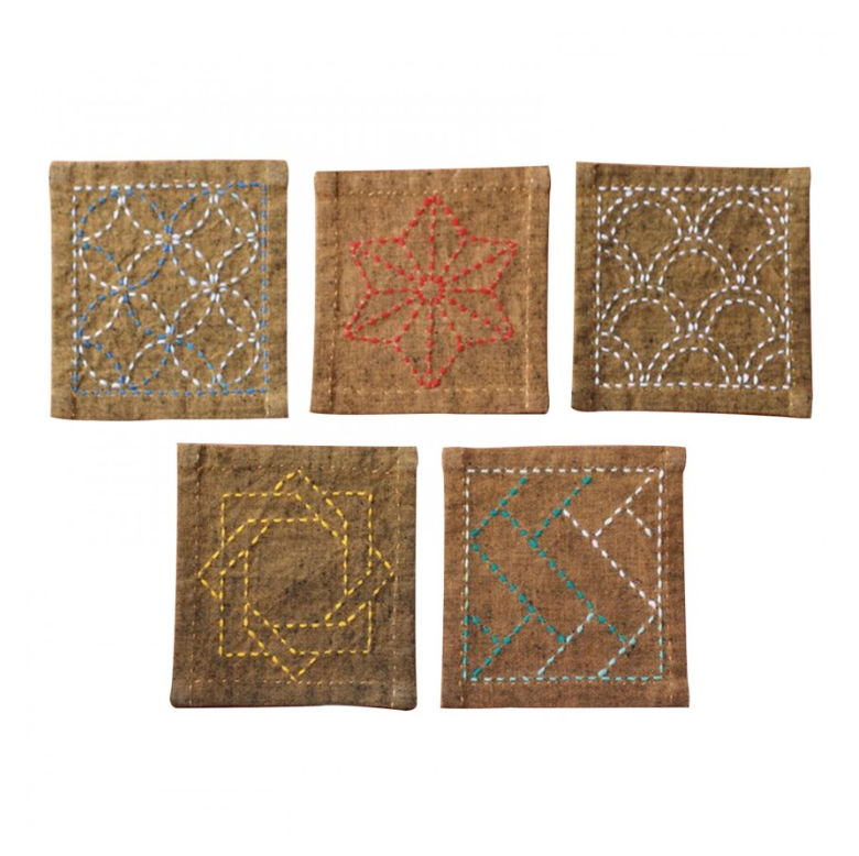 Sashiko Pre-Printed Tsumugi Cloth Coasters