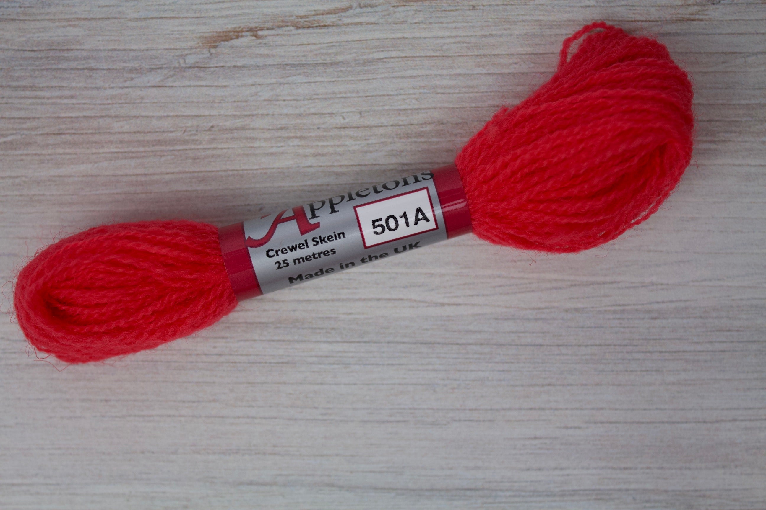 Individual Appletons Crewel Wool Skeins from the Scarlet Colorway