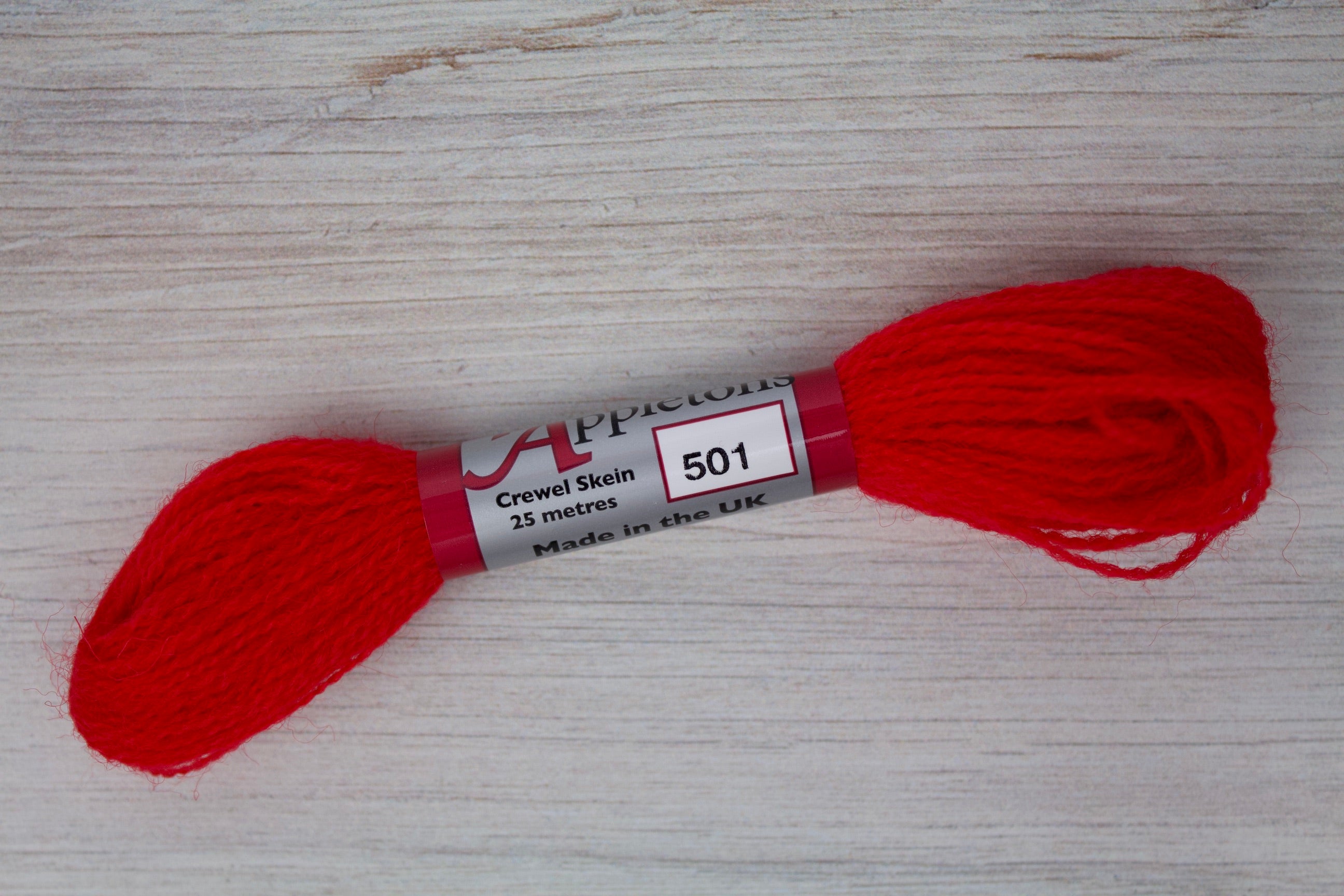 Individual Appletons Crewel Wool Skeins from the Scarlet Colorway