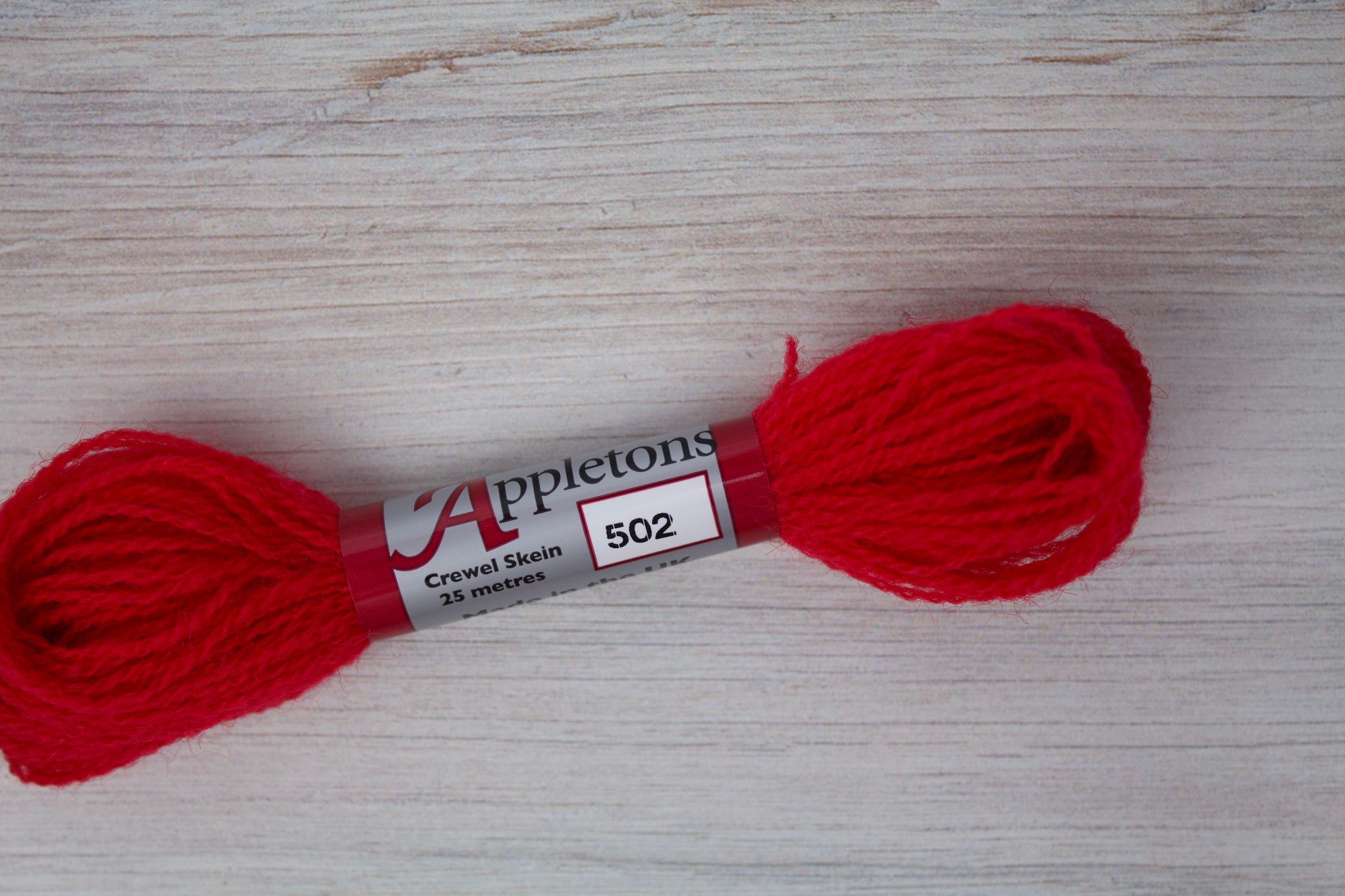 Individual Appletons Crewel Wool Skeins from the Scarlet Colorway