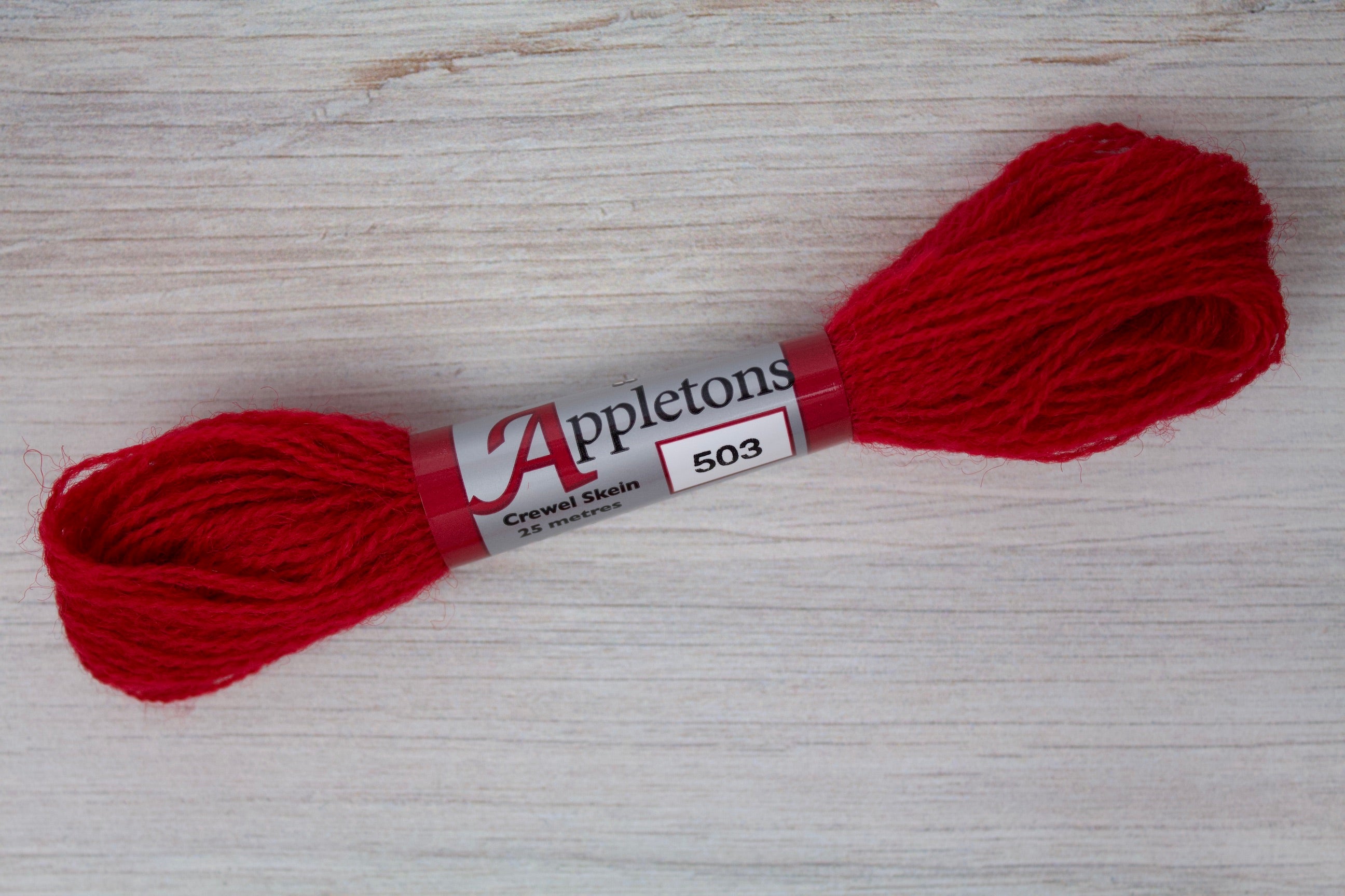 Individual Appletons Crewel Wool Skeins from the Scarlet Colorway