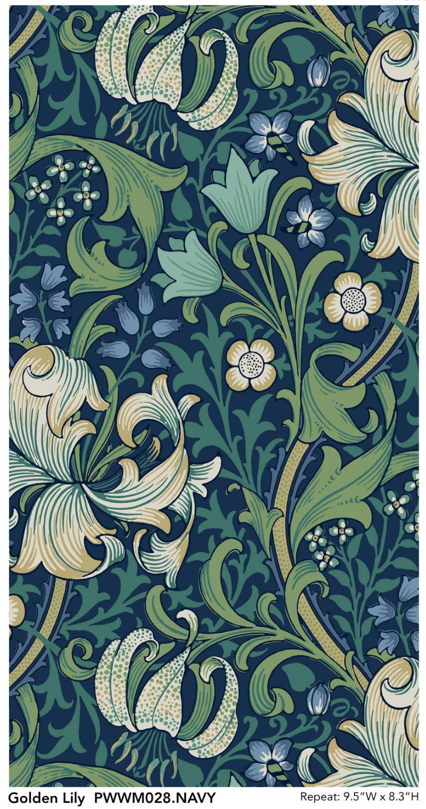 Golden Lily by The Original Morris & Co Fabrics