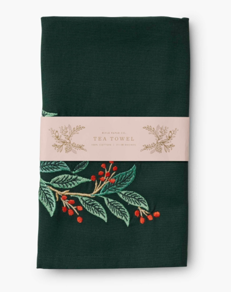 Willowberry Embroidered Tea Towel