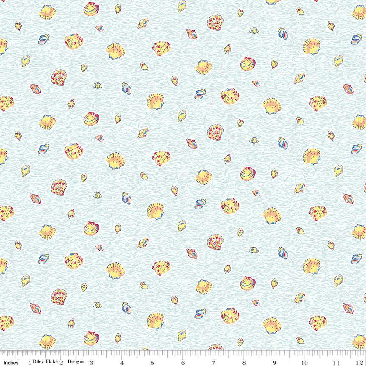 Sea Shells by Liberty Fabrics in Aqua