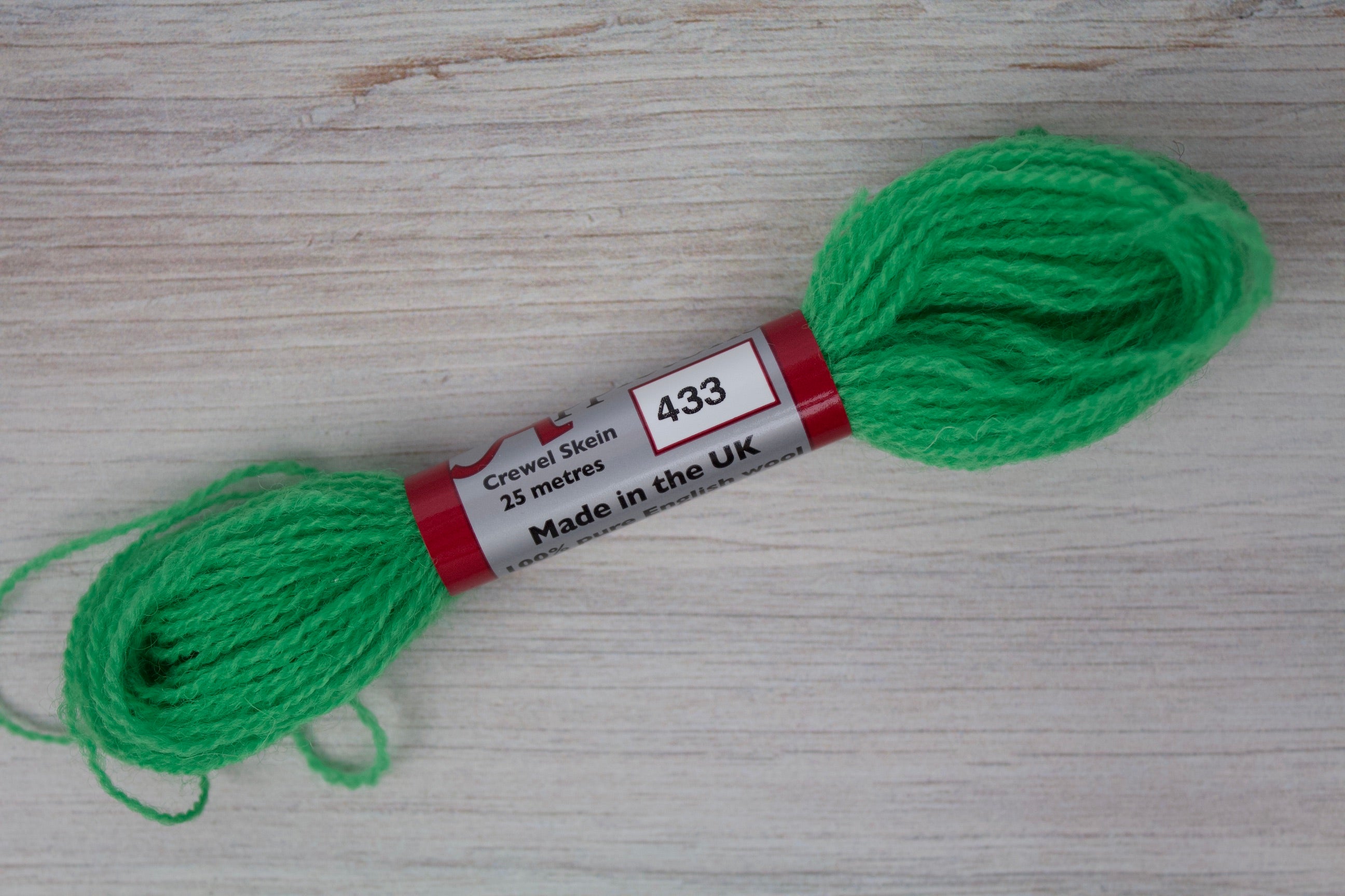 Individual Appletons Crewel Wool Skeins from the Signal Green Colorway