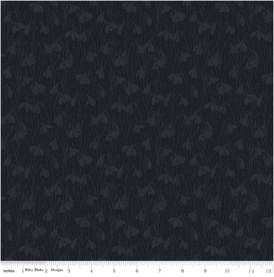 Snowdrop Spot by Liberty Fabrics in Slate Black