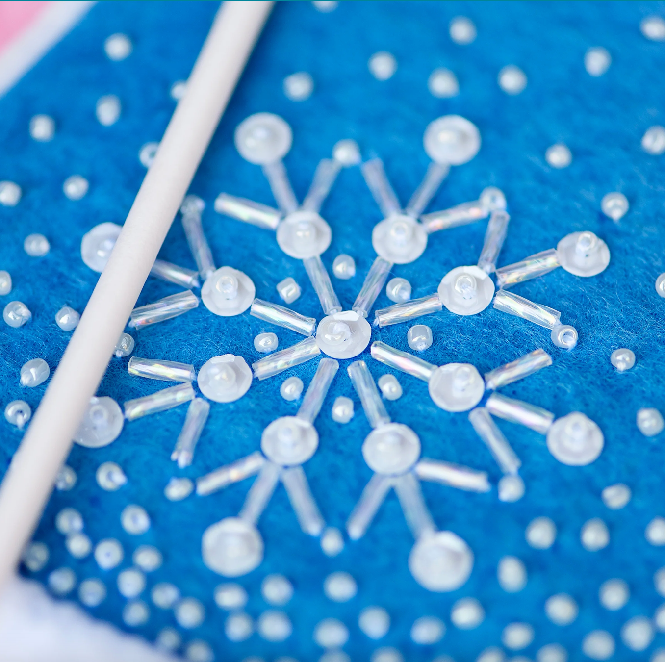 Snowflake Santa Wool Felt Ornament Kit