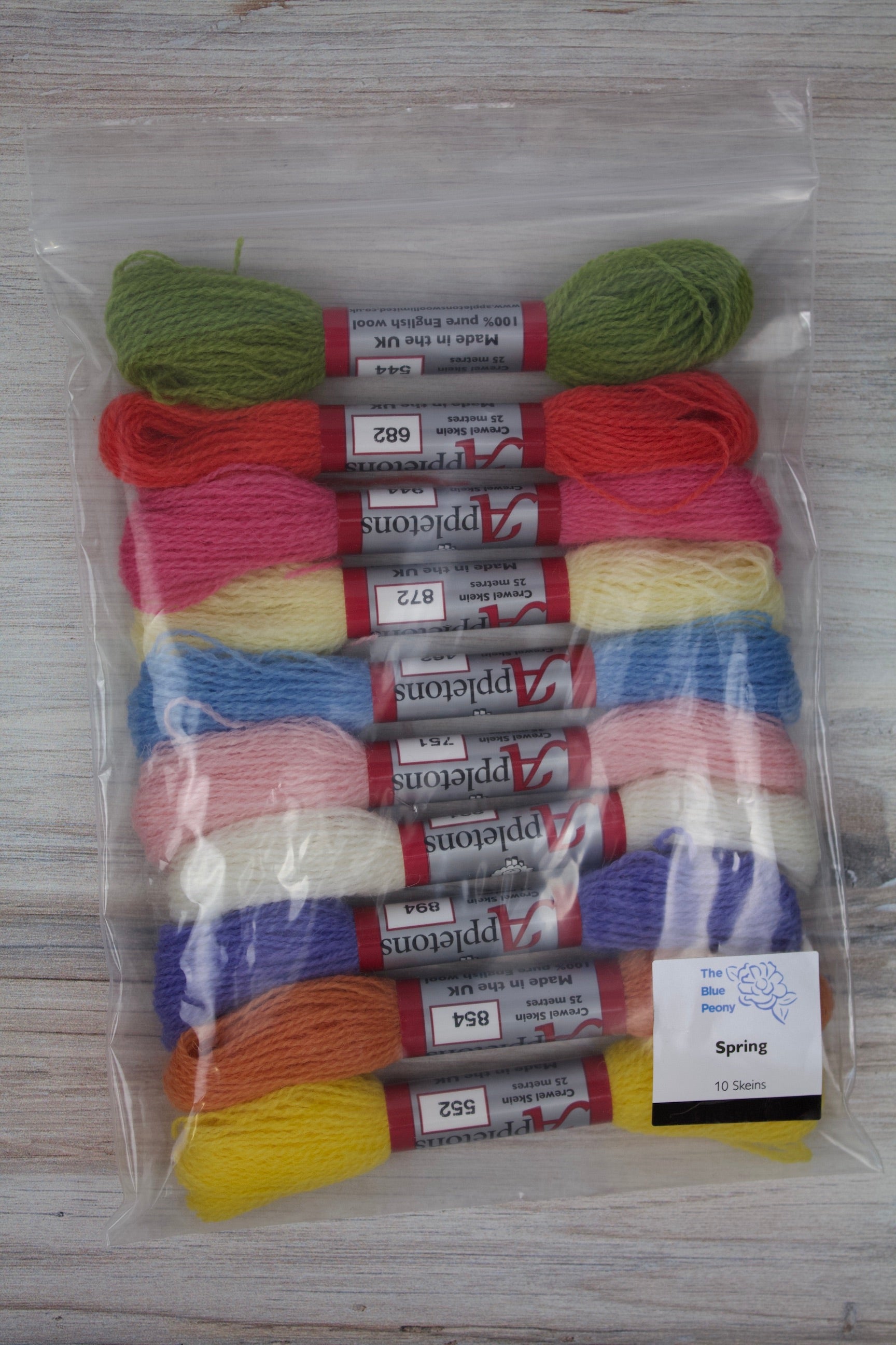 Spring - 10 Skein Color Range of Appletons Crewel Wool