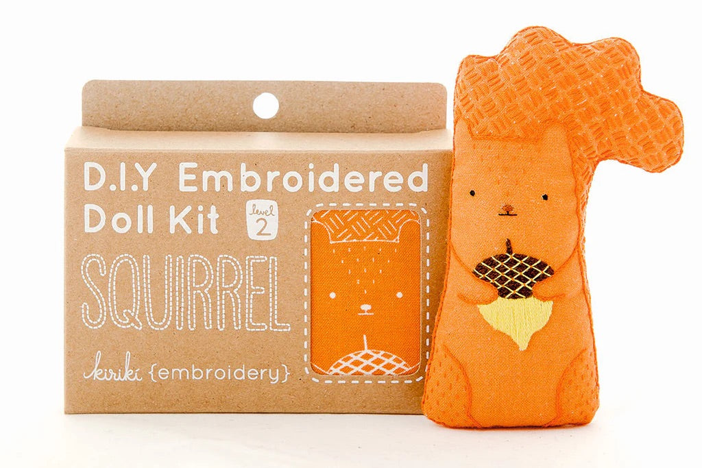 Squirrel Embroidered Doll Kit