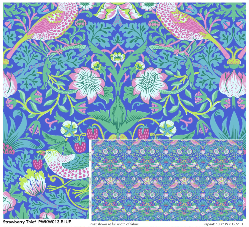 Strawberry Thief / Blue by Kaffe Fassett x William Morris & Co.